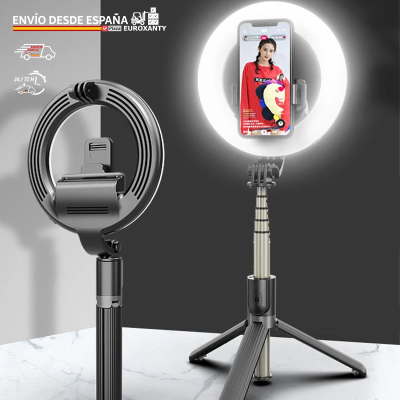 EUROXANTY®| Selfie stick with light | Light hoops | LED ring light | Ring light with tripod for cell phone | selfie light hoop