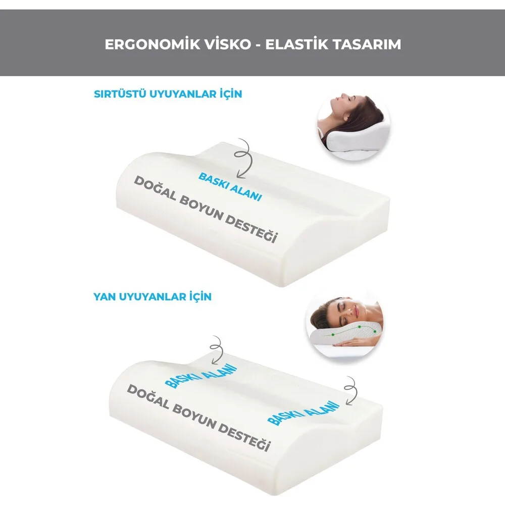 Visco Foam Bamboo 100% Visco Orthopedic Pillow (47*32*10/8cm) Blankets Neck Back Soft Protection Slow Rebound Shaped Sleeper