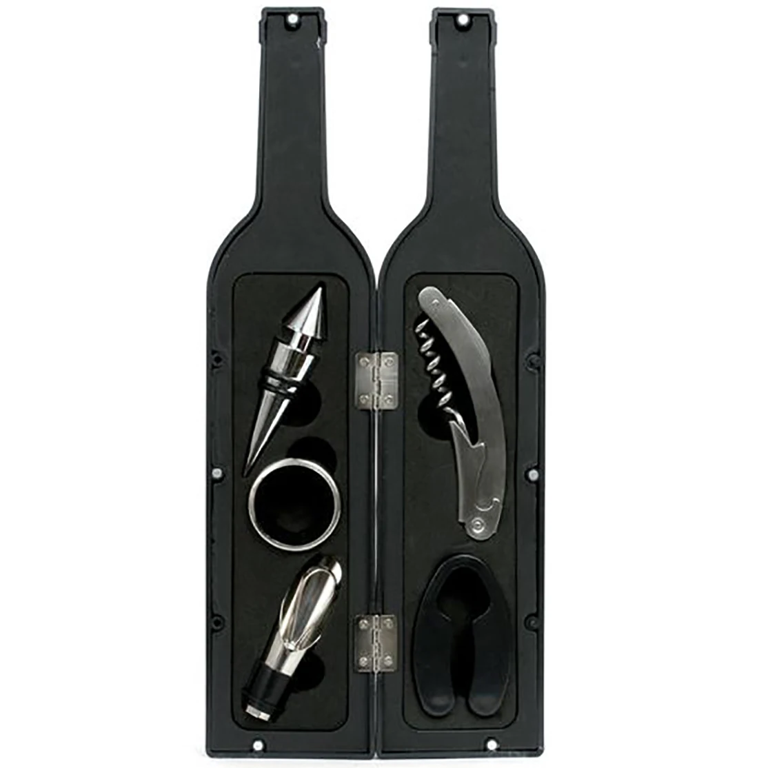 5 Pieces Wine Accessories Kit Corkscrew Opener Doser Saves Drops Cutter Case Bottle Sent from Brazil