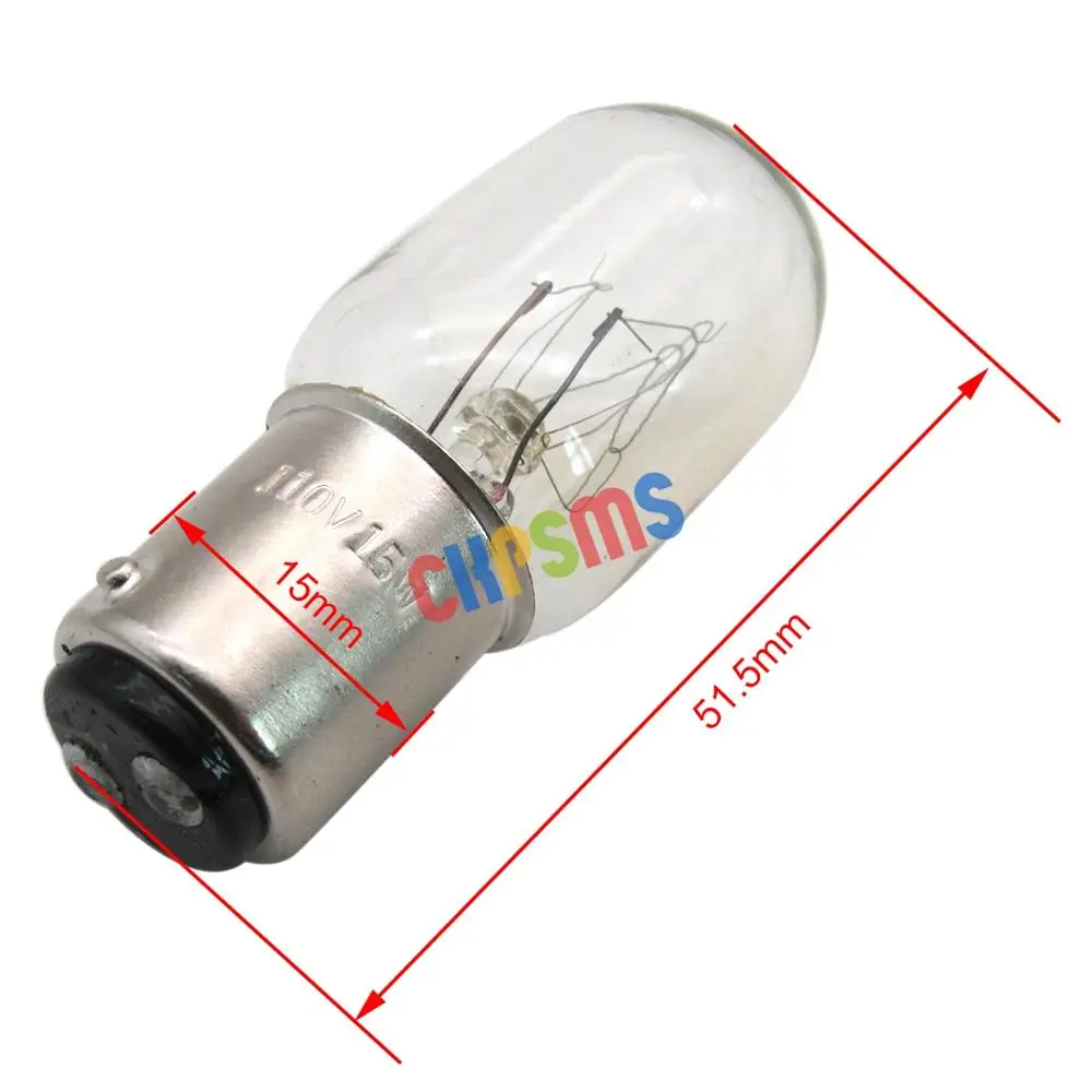 5PCS #BA15D 110V  BULB 15W BAYONET DOUBLE CONTACT FOR Singer Home Sewing Machines