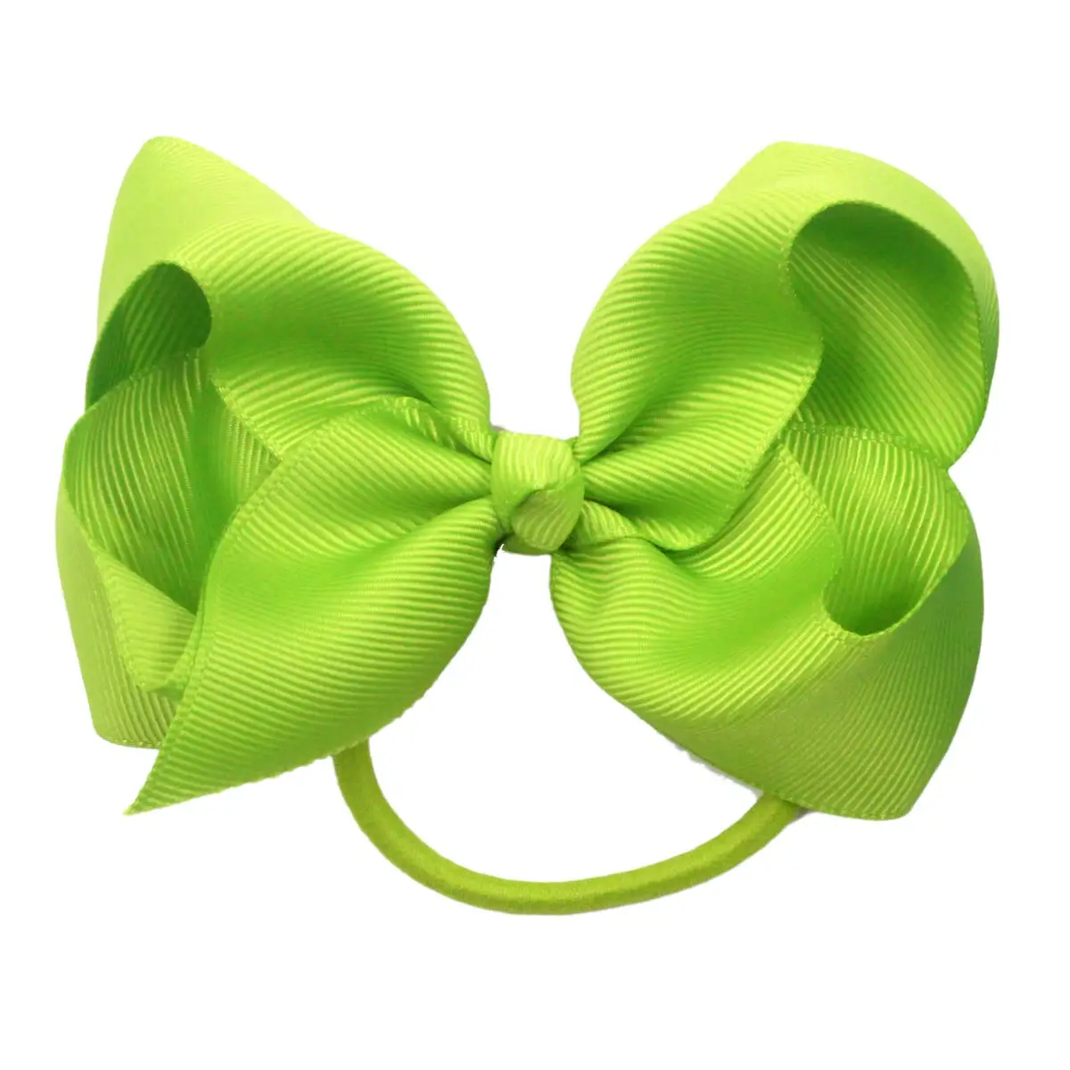 20Pcs 4.5 Inch Hair Bows Elastische Banden Grosgrain Lint Big Cheer Boog Paardenstaart Houder Rubber Haarbanden Groothandel