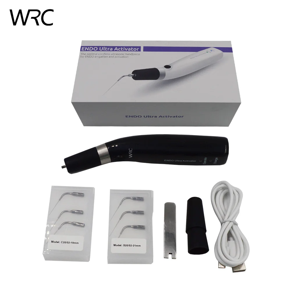 Dental Endo Ultra Activator Endo Irrigator Handpiece with 6 Tips 40-50Khz 1500mAh Cordless Ultrasonic Activator