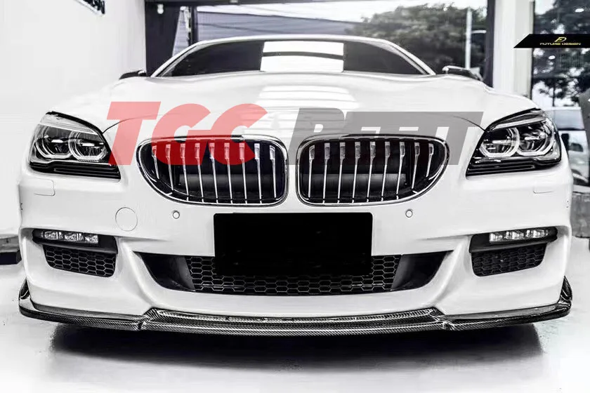 For BMW 6 Series F06 F12 F13 Carbon Fiber Haman Style Front Bumper Chin Lip Spoiler Lips Protection Cover Trim Kit Front Lip