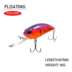 8.7cm 16g Fishing Lure Crankbait Wobbler Sea Fishing Deep Diving Noise Trolling Swimbait Jerkbait Artificial Hard Bait Bass Bait