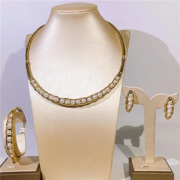 Exquisite Noble Big Style Jewelry Set Unique Women Wholesale Design Necklace Dating 4 Pieces Jewelry Sets