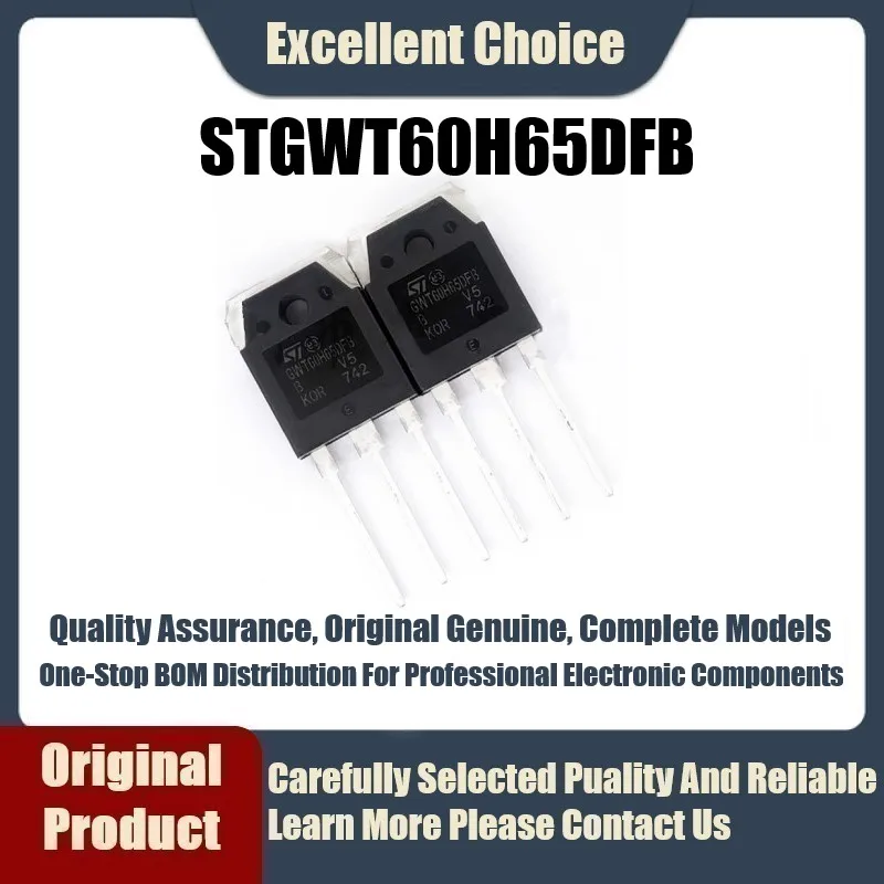 5Pcs/Lot Original Genuine In-Line STGWT60H65DFB STGWT60H GWT60H65DFB Package TO-3P IGBT Transistor