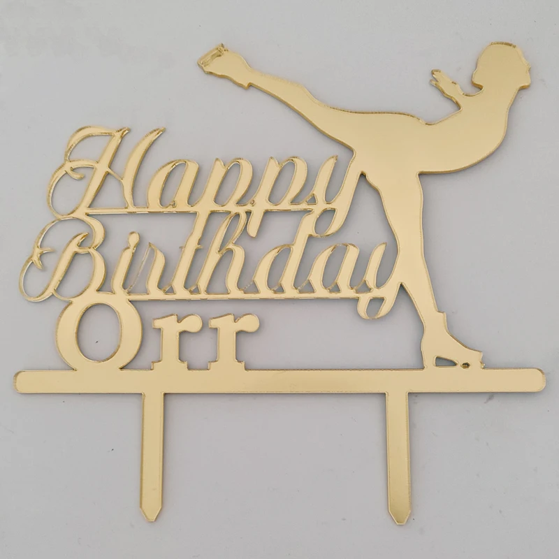 Pattinaggio su ghiaccio personalizzato Cake Topper nome personalizzato Happy Birthday Girl pattinaggio artistico per la decorazione della festa di