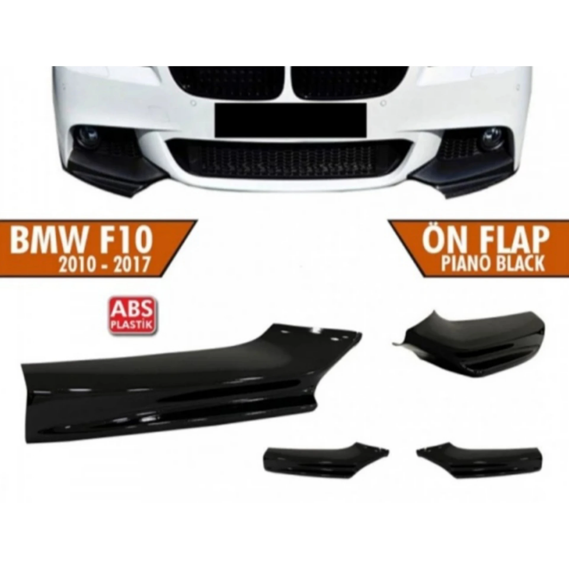 Front Bumper Flap for BMW F10 5 series M Tech 2010 2017 Splitter Flap corner piano black Sport Tuning Car Accessories