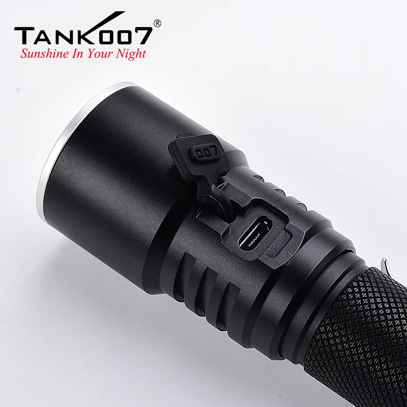 TANK007 Outdoor Self Defense Tactical High Power Torch LED 1000 Lumen Flashlight Portable Blacklight USB Rechargeable Battery