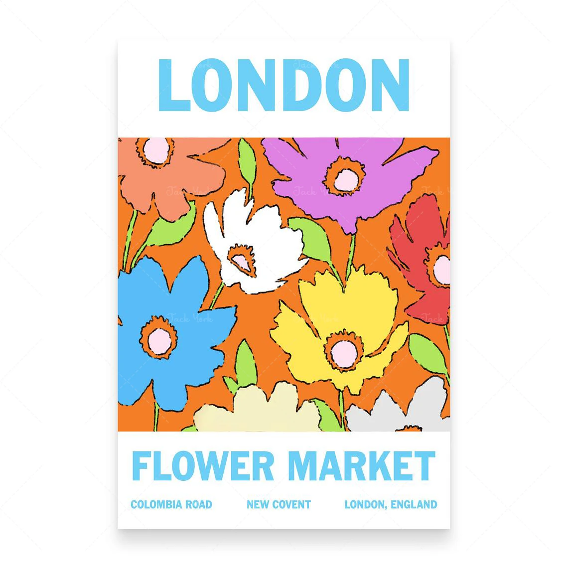 Poster des Blumenmarktes London / Kunstdruck