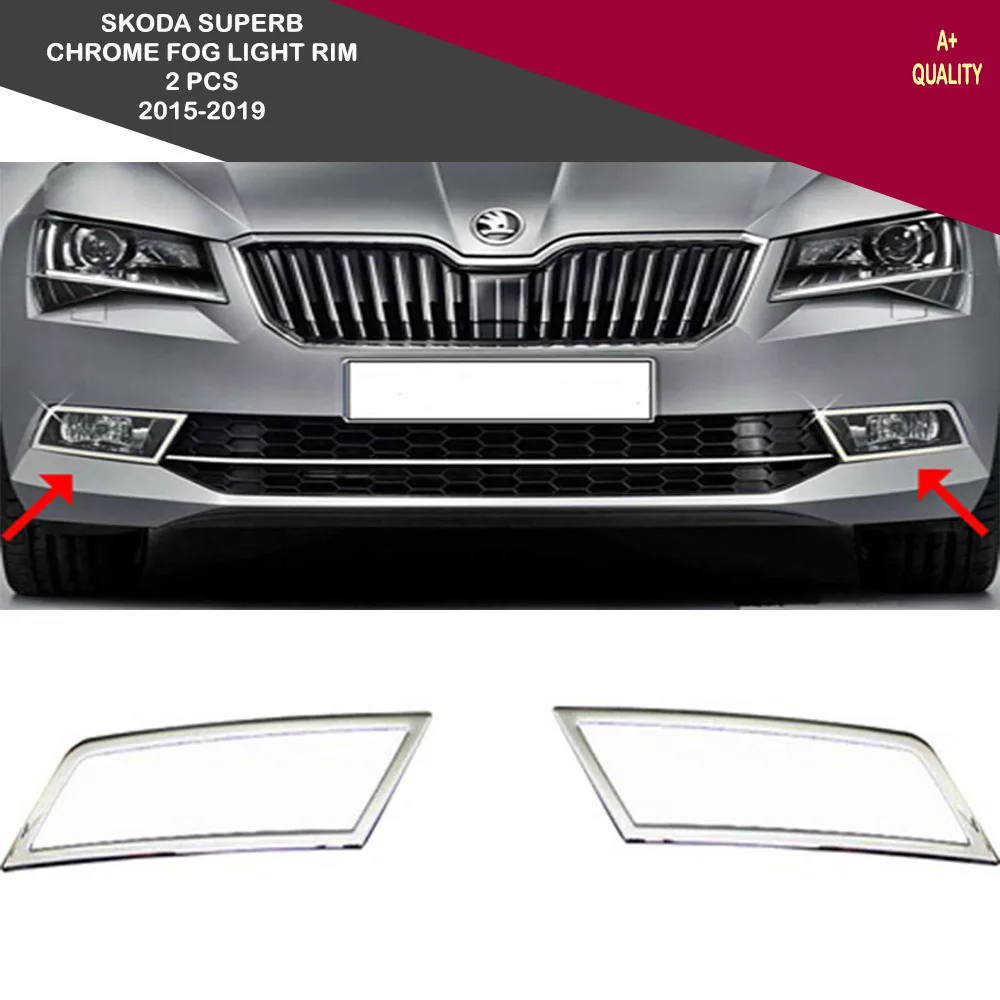 

For Skoda Superb Chrome Fog Light Rim 2 Pcs. Stainless Steel. 2015 and Up. Stainless Steel. A + Quality Modified Design