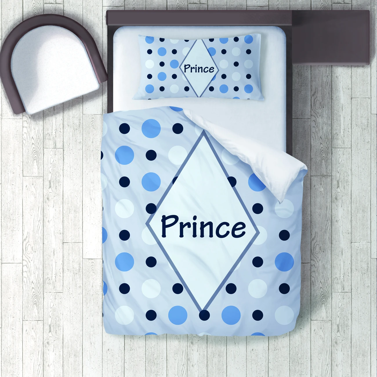 

Duvet Cover Set Bedding Set Pillow Case for Baby and Kids Room 3D Printed Blue Prince Model 223