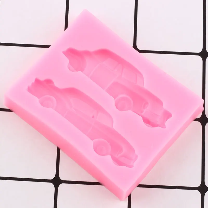 Baby Toy Car Silicone Molds Cupcake Topper Fondant Mold DIY Party Cake Decorating Tools Resin Clay Candy Chocolate Gumpaste Mold