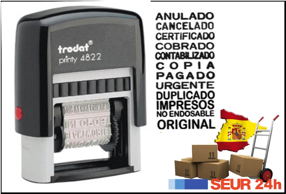 Sello multiformula 12 textos tinta automatico 4 mm TAMPON IMPRENTILLA OFICINA SELLAR