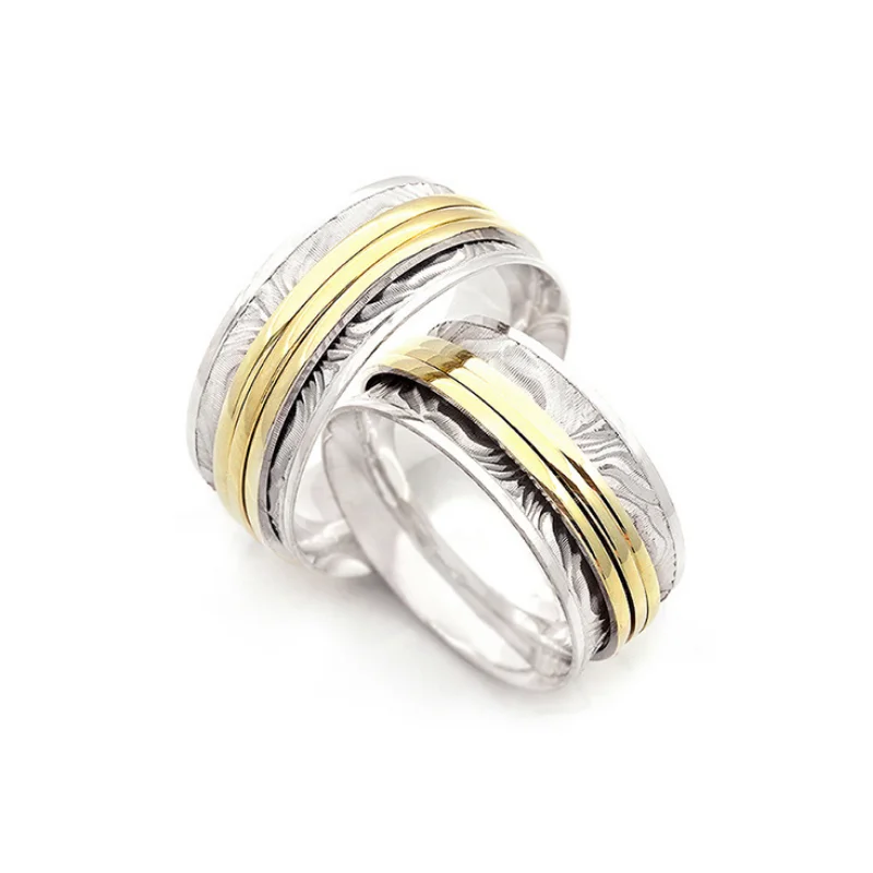 Couple Wedding Ring Sterling Silver 925 Woman And Man Luxury Jewelry Bands Fashion Engagement Anniversary Ancient Greek Model