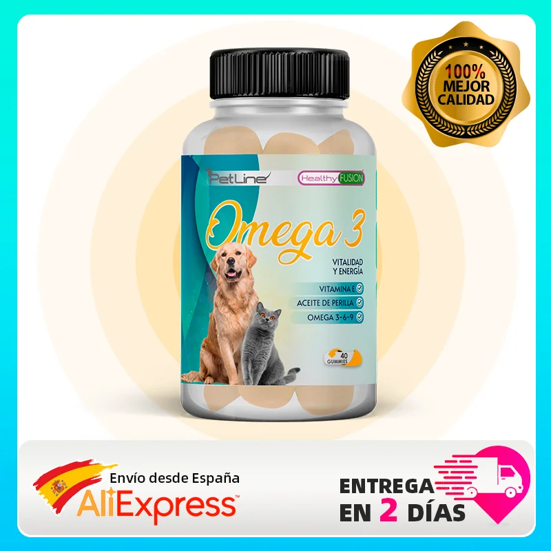 Healthy Fusion | Omega 3, 6, 9 for dogs and cats | Protects and strengthens your pet's cardiovascular system, skin and pelaje.40Gominolas. Home & Garden | Pet supplies | Health & hygiene | Supplements