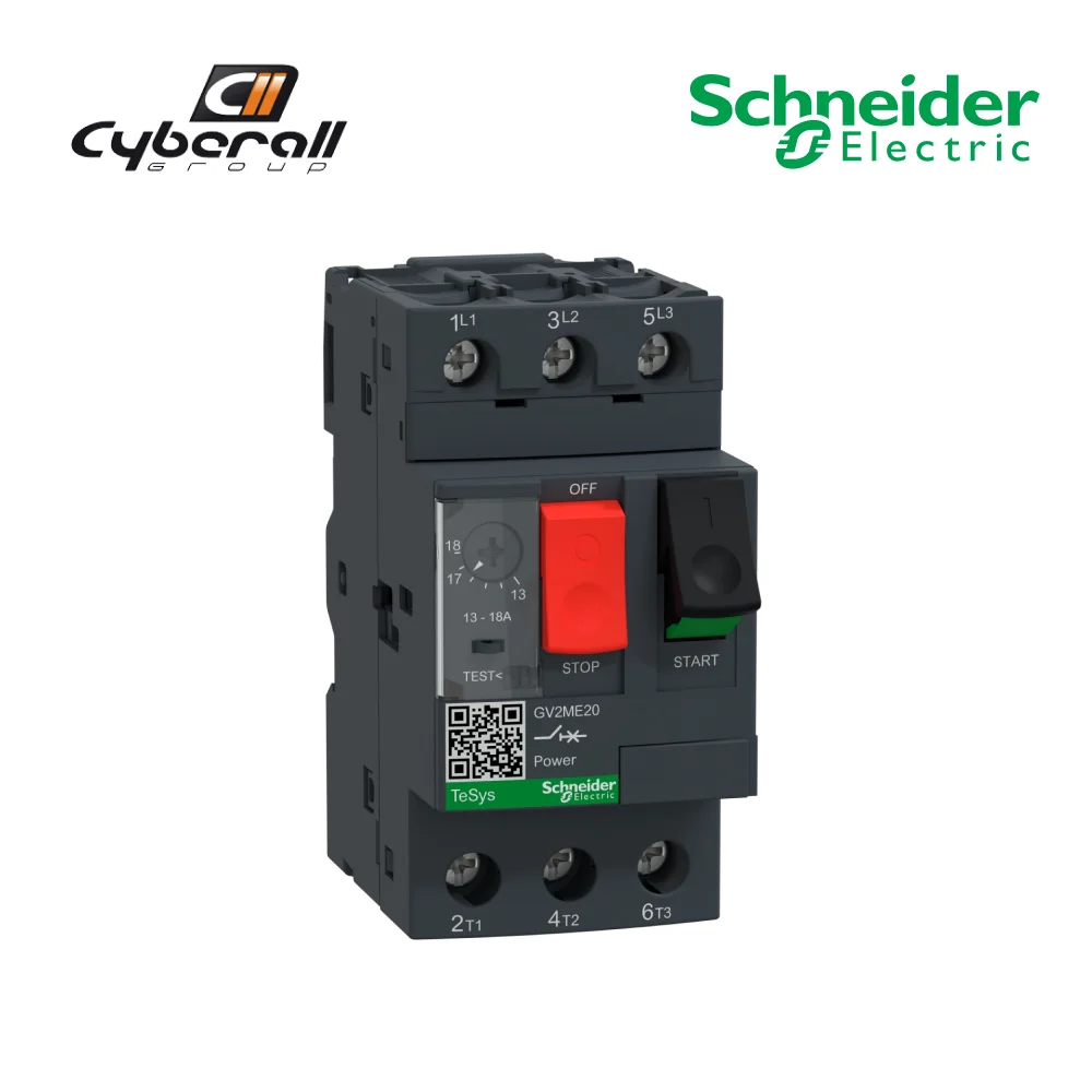 Schneider Electric-Cyberall-magnetotermic Motor circuit breaker-model GV2ME20 13/18A 3 pole control type: automatic switch reference: GV2ME20