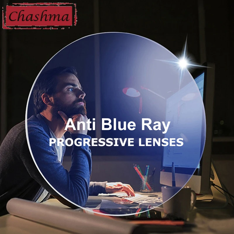 

Free Form Progressive Digital Anti Blue Ray Optical Lenses Wide Field Lens Multifocal for Cut Off Computer Blue Light Protection