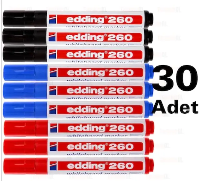 EDDİNG) WHITE BOARD MARKER RED BLACK BLUE 439607991