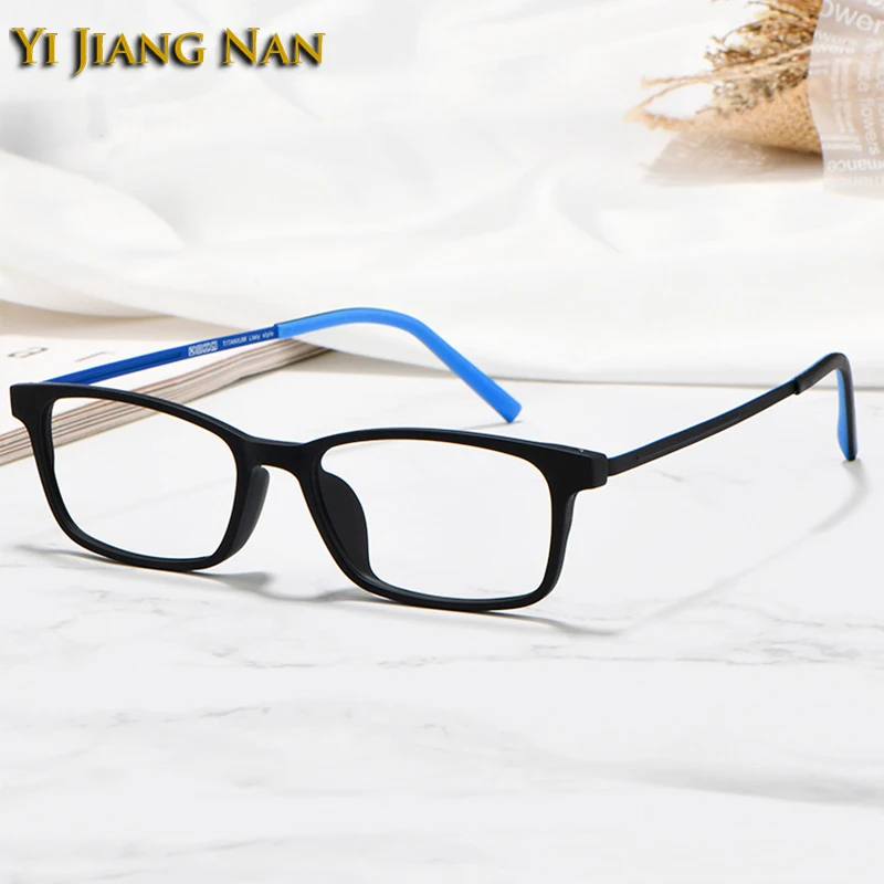 Optical Men Rectangle TR90 Frame Titanium Temple Prescription Eyewear Light Weight Anti Blue Ray Spectacle Glasses Frames