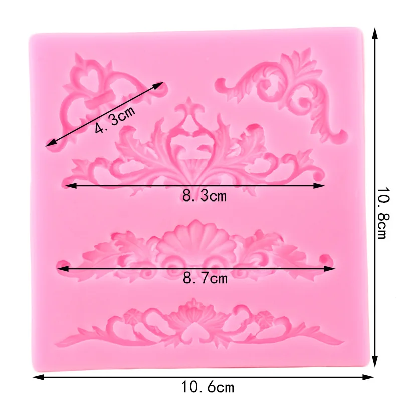 Lace Flower Silicone Molds DIY Baking Cake Decorating Tools Cake Border Relief Fondant Mold Candy Clay Chocolate Gumpaste Moulds