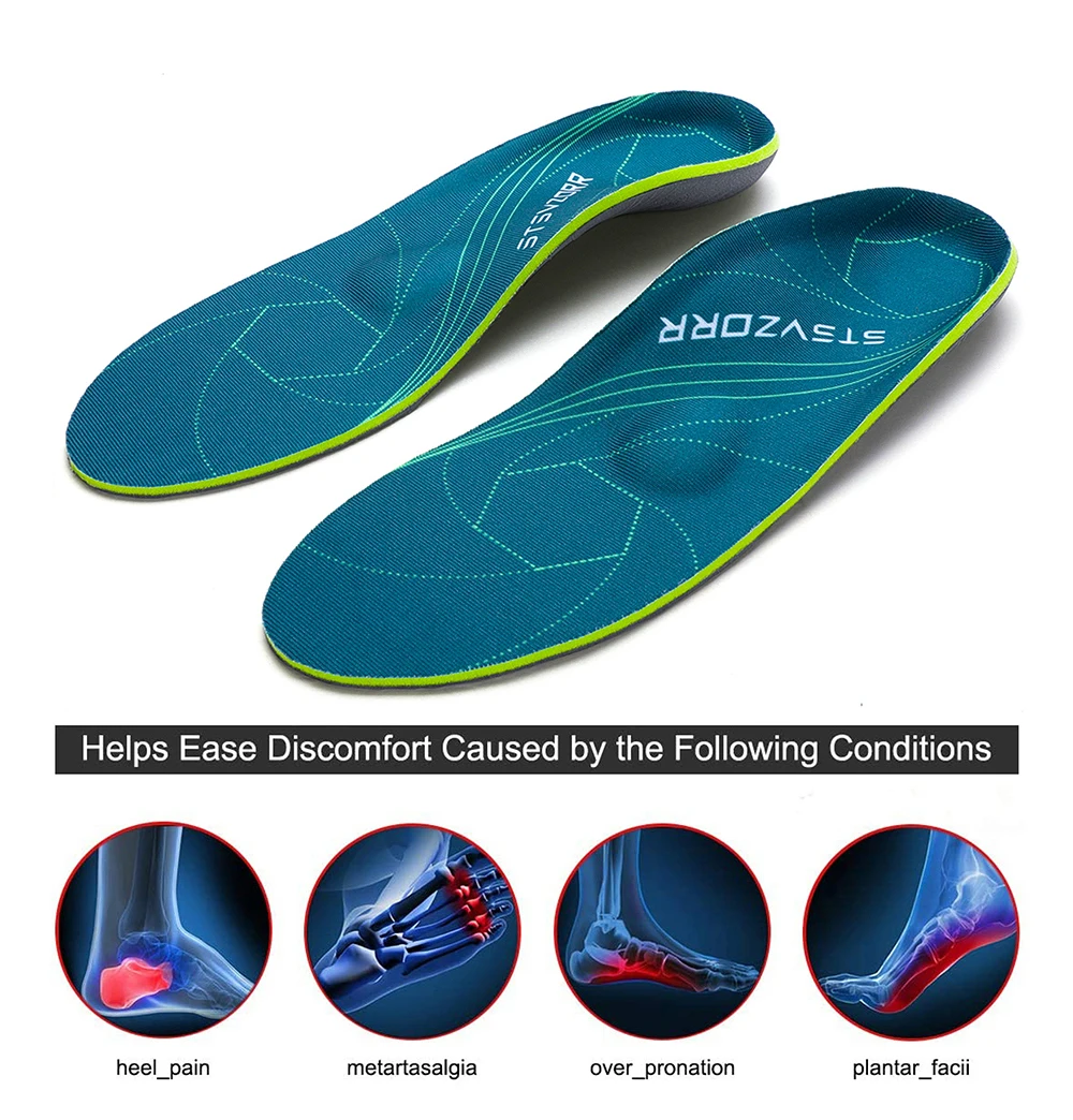 Plantarfasziitis Plattfüße Fußgewölbestütze Orthopädische Einlegesohlen, Herren Damen Fersenschmerzen Orthopädische Einlegesohlen Sneaker Schuheinlagen – Detail 7