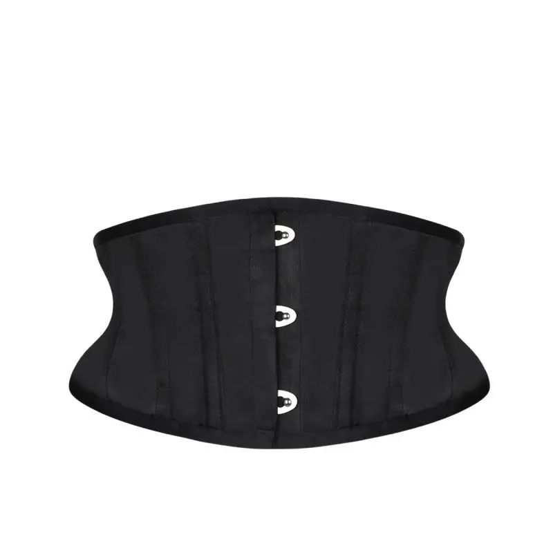 Burvogue Waist Trainer Corsets Slimming Shaper Belt Short Torso Satin Underbust Corset Sexy Lace Up Bustiers & Corsets Women