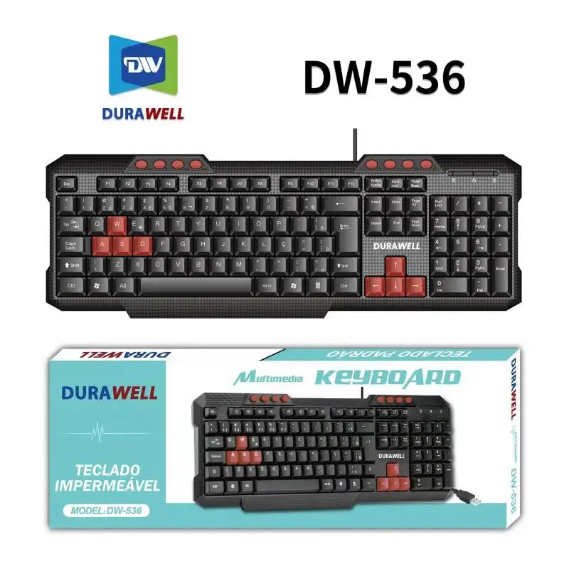 2.0 Usb Gamer Keyboard With Durawell Wire-Dw-536