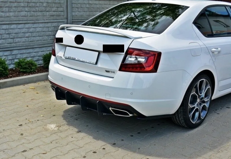 Max Design Bemper Belakang Diffuser สำหรับ Skoda Octavia อุปกรณ์เสริมรถยนต์ Splitter Lip สปอยเลอร์ Diffuser ด้านข้างกระโปรง Wing Car Tuning