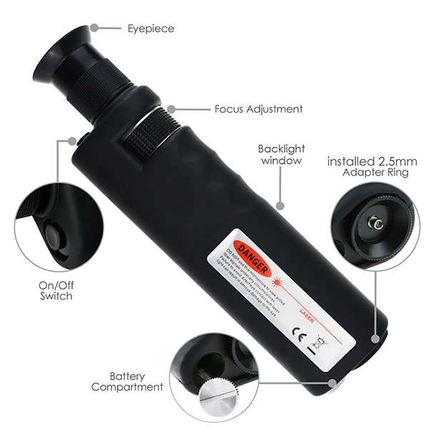 Handheld 400x Magnification Fiber Optical Inspection Microscope Coaxial illumination (CL) + Built in IR filter