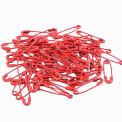 100pcs Red Mini Safety pins Metal pins Marker Tag Apparel Accessories Small Pins Safe Craft Knitting Cross Stitch Holder DIY Sew