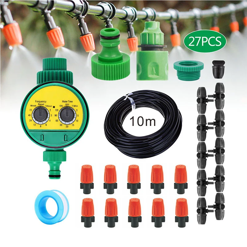 Double Dial Code Dry Battery Motor Valve Water Timer Automatic Garden Watering System Water Drip Irrigation System