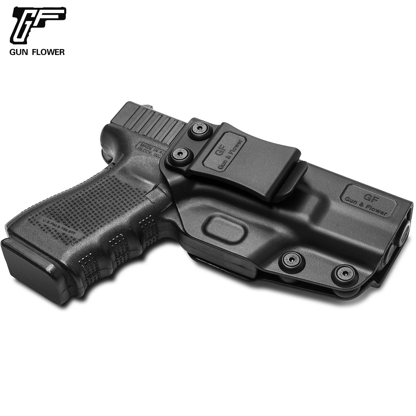 Coldre de transporte de cinto de polímero para Glock 19, 19x23, 32, 45 (Gen 5, 4, 3), destro dentro da cintura, Gunflower