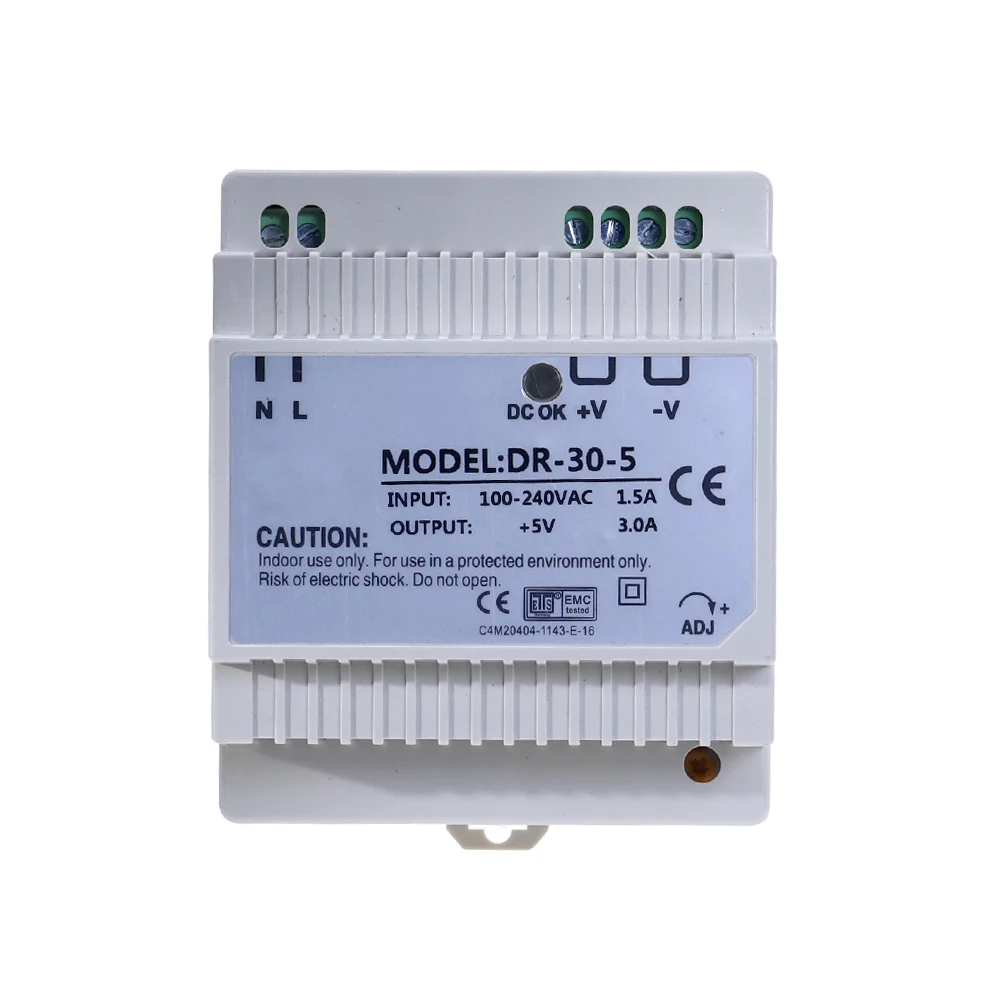 DR-30 30W Single Output 5V 12V 15V 24V Industrial Din Rail Switching Power Supply DR-30-5 DR-30-12 DR-30-15 DR-30-24