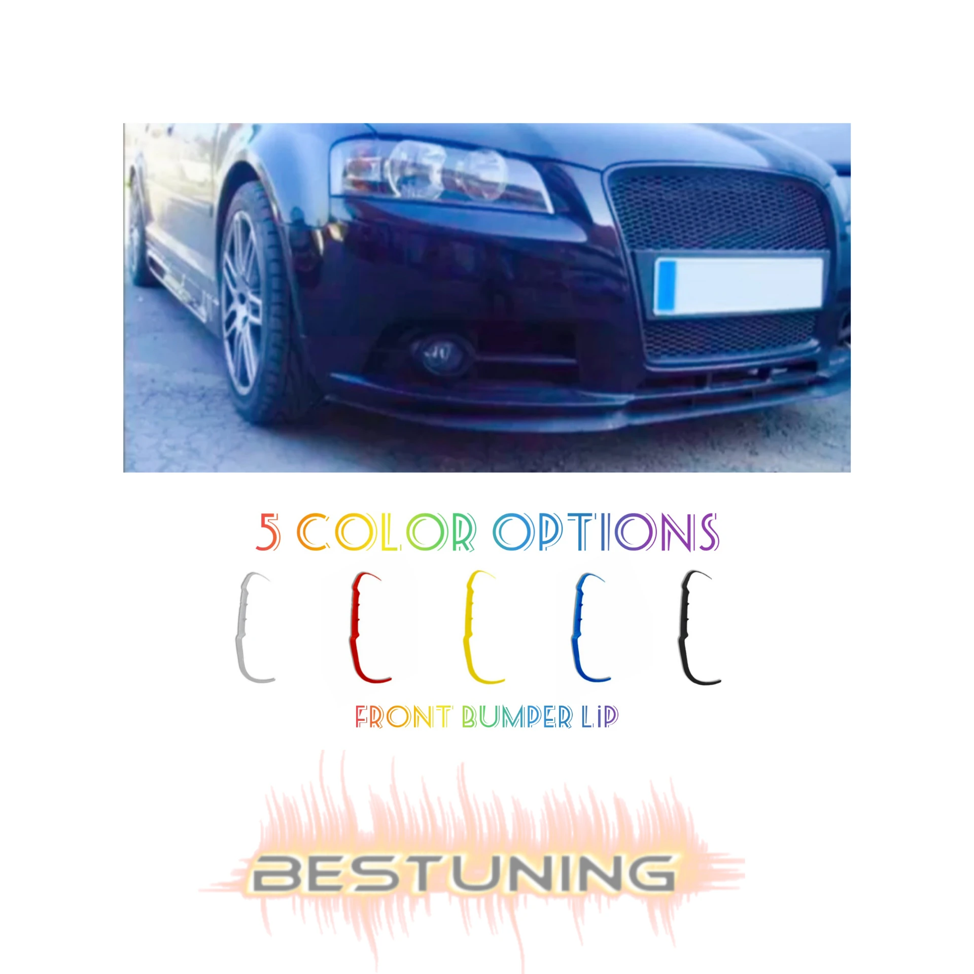 For AUDI A3 A4 S3 S4 8p 8L CUPRA R front SPOILER TOPER Euro Spoiler lip Universal 3 PCs body kit tuning