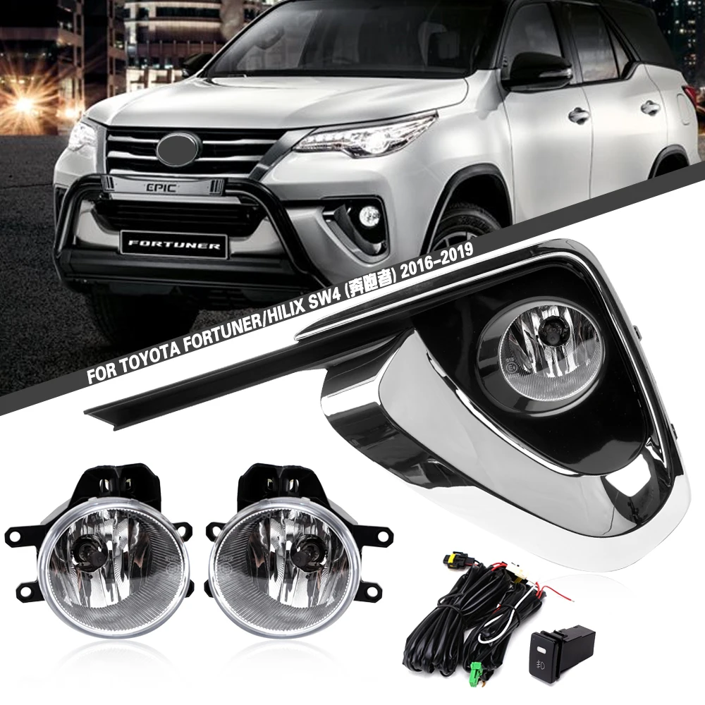 

For TOYOTA FORTUNER Hilix Sw4 2016 2017 2018 2019 Front Fog Lights Car Styling Spot Light Fog Lamps With Switch - 1 Pair