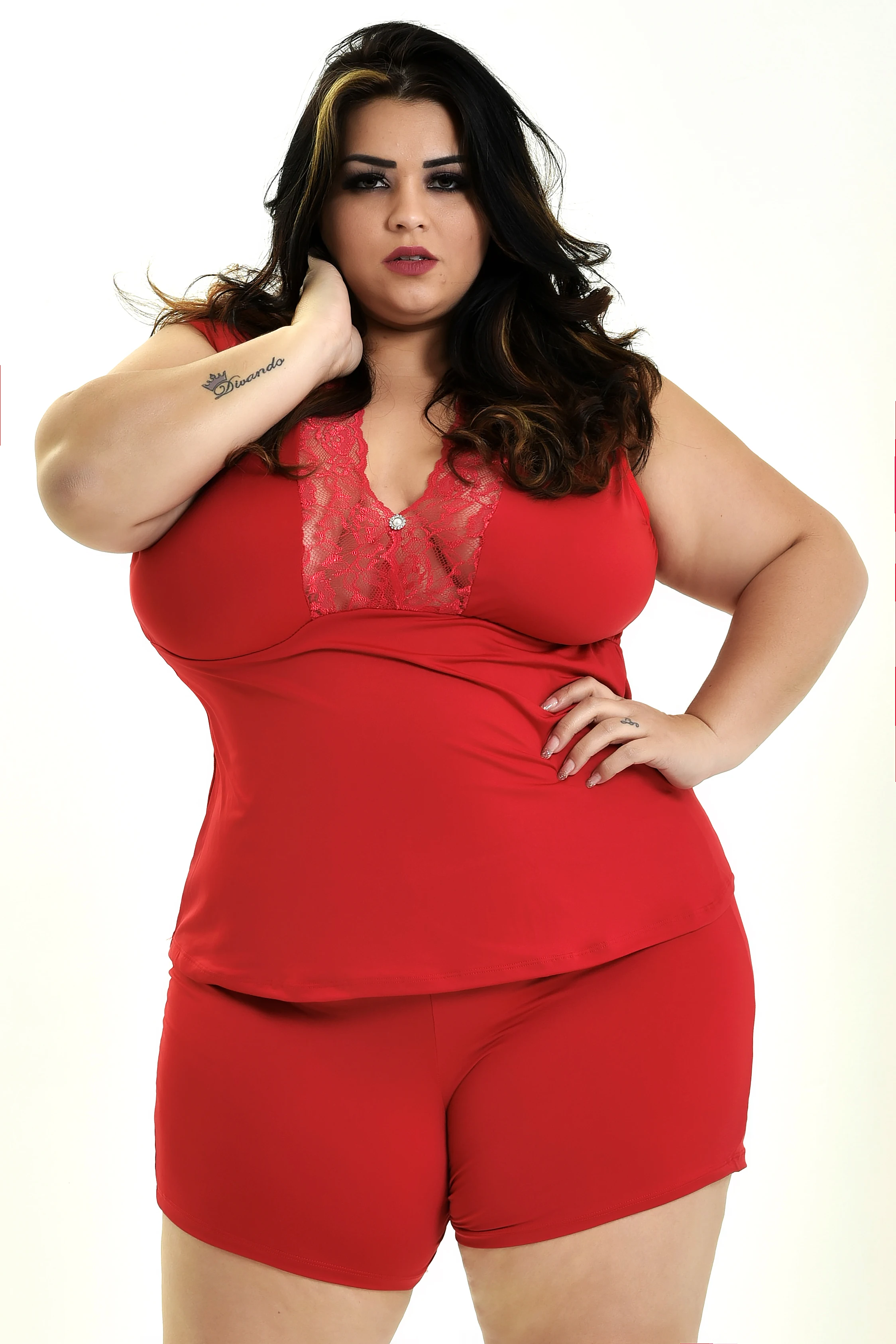 Baby Doll Plus Size Short Doll Pijama Liganete Renda Sensual Grande Para Usar no dia a dia Dormir a noite