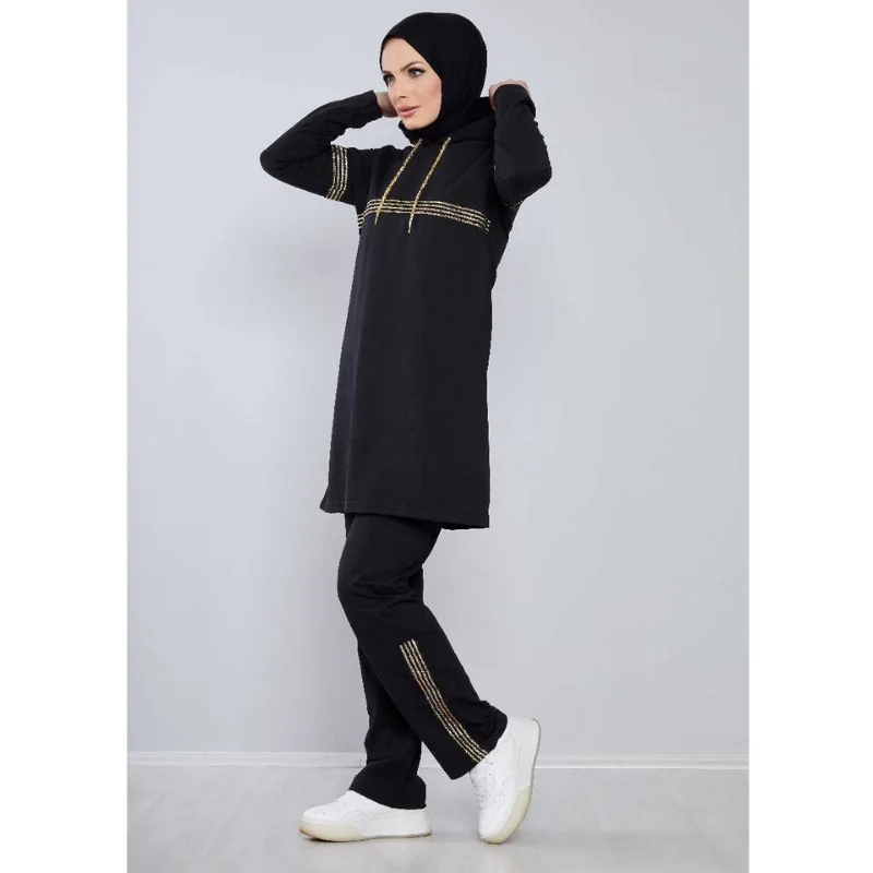 Muslim Double Tracksuit Robe Women\'s Plus Size Dress turkish clothes for women European Clothing Dubai Turkey Muslim Sets Clothe