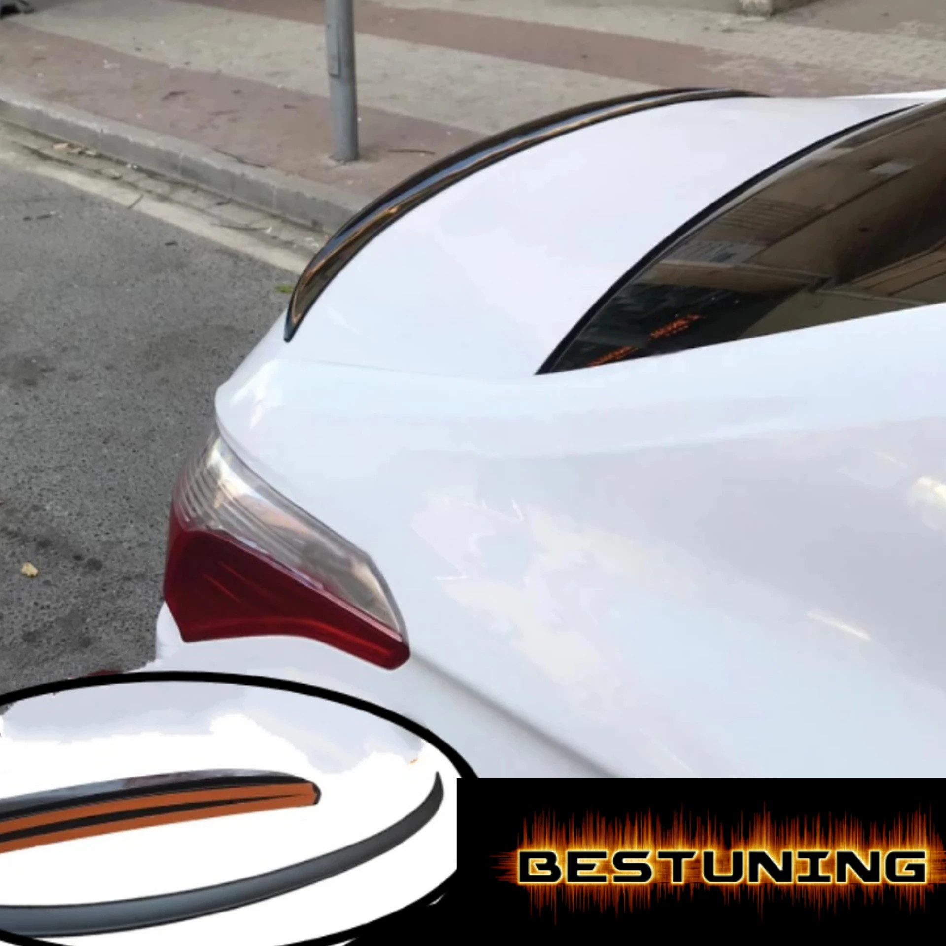 Rear Spoiler Plastic Glossy Black Spoiler Luggage Wing Spoiler for Citroen C-Elysee 2012-2013-2014-2015-2016-2017-2018-2019