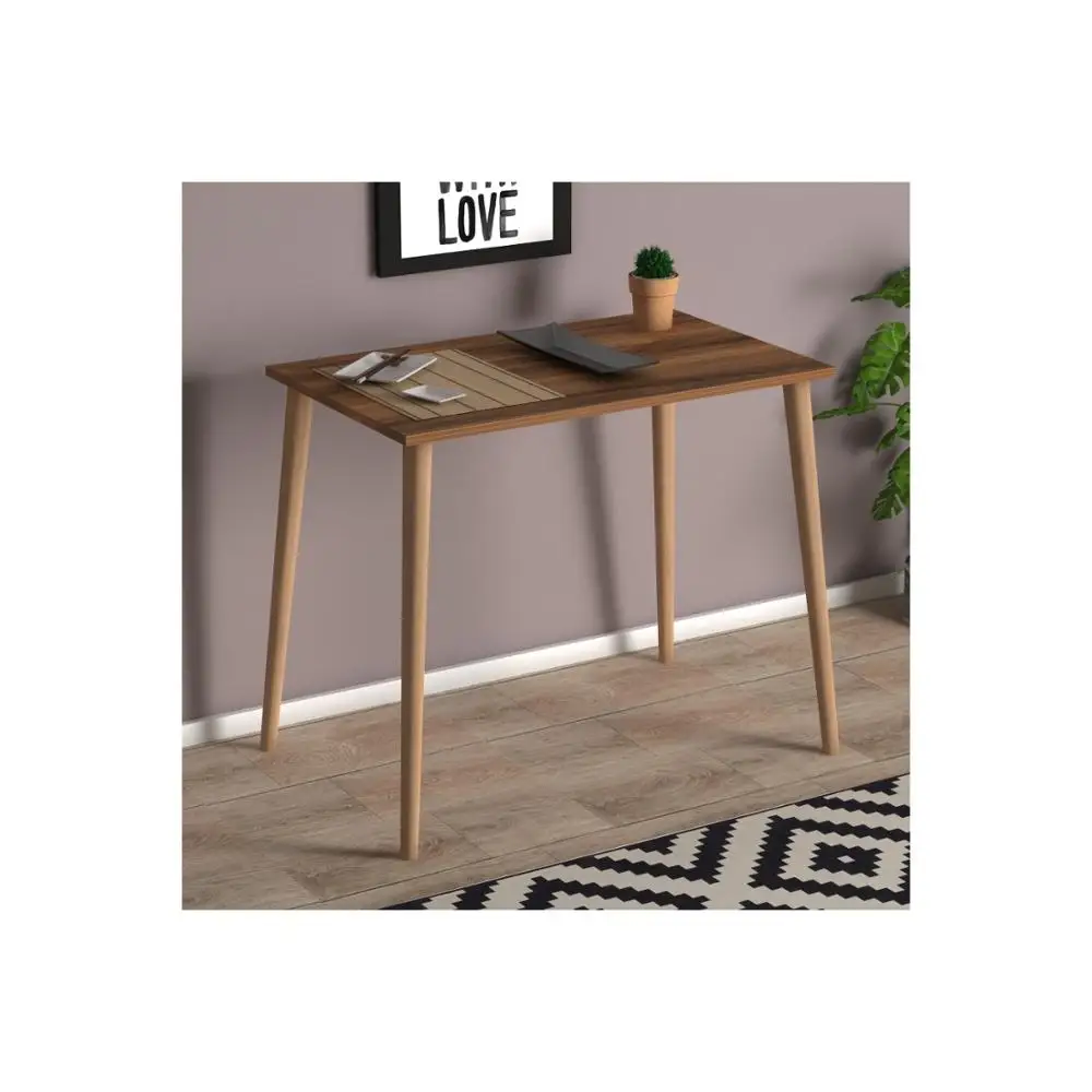 MADE IN TURKEY Dining Table Solid Wood 2 Color Computer Desk Kitchen Table Dining Room Furniture Kitchen Habitdesign Living Room