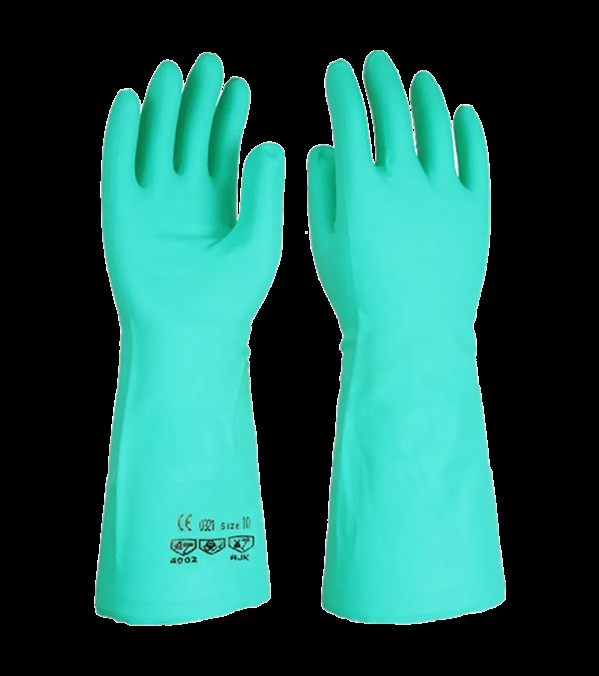 

Faba Nf 52-41 Green Nitrile Gloves 2 Pairs Chemical-Resistant Nitrile Gloves Gauntlets for Industrial Chemical and Food-Handling