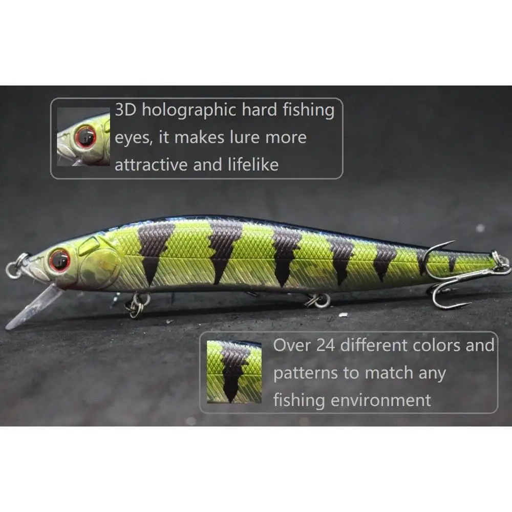 wLure Jerkbait Fishing Lure Minnow 24g 13.3cm Big Size Weight Transfer System for Long Casting 1 Meter Diving Floating M262