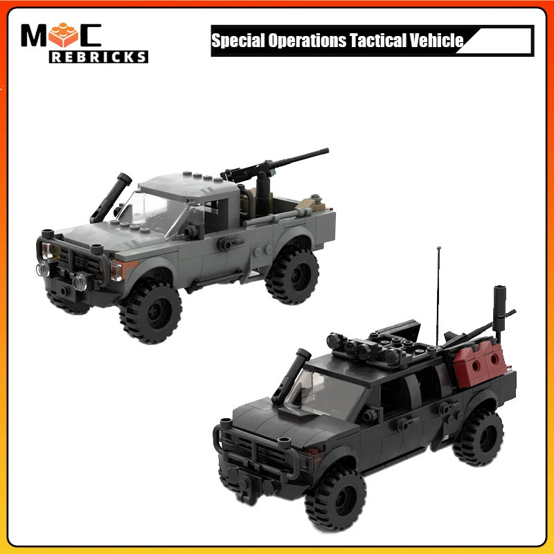 

Modern Military Special Operations Tactical Vehicle Building Blocks City Police SWAT Forces Technical Off-Road Car Kid Brick Toy