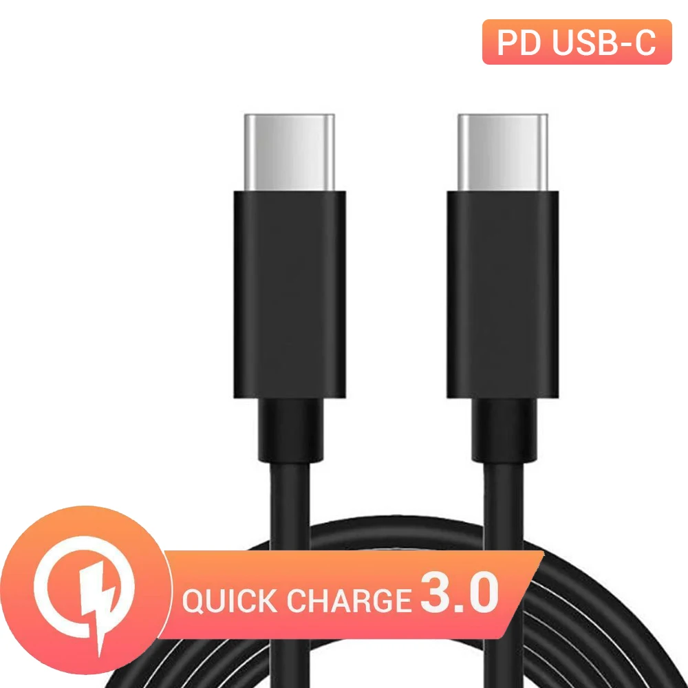 Quick charge Cable with USB Type-C PD connection for Android or IOS mobile, tablet output and Type-C input