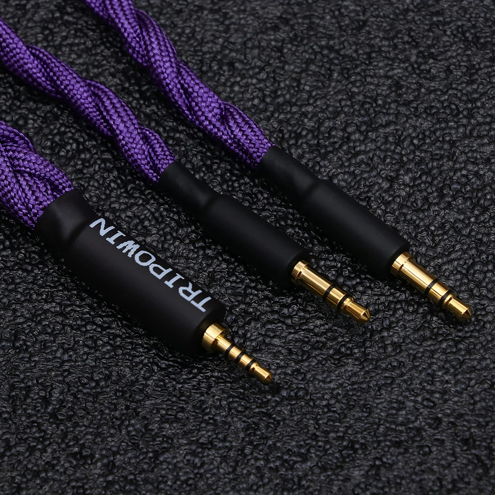 Tripowin GranVia 26AWG 36 Stränge x 4 Core Handgemachte Kopfhörer Ersatz Kabel für HD650 HD580 HD800 HIFIMAN ANANDA Lila – Detail 4