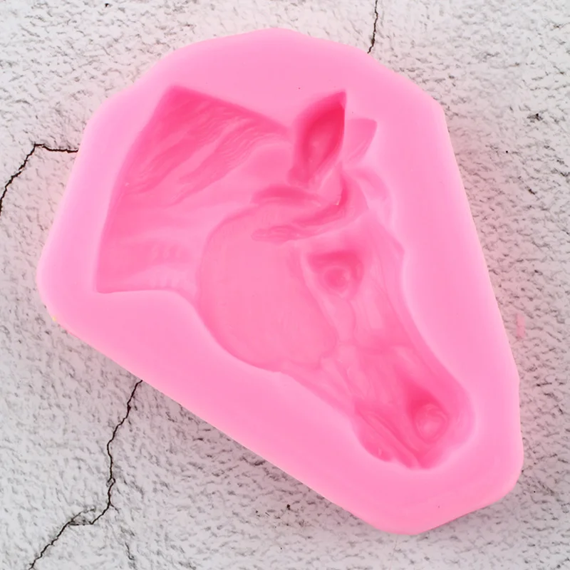 3D Horse Head Silicone Mold Cupcake Topper Fondant Cake Decorating Tools Chocolate Gumpaste Moulds Candy Resin Clay Molds