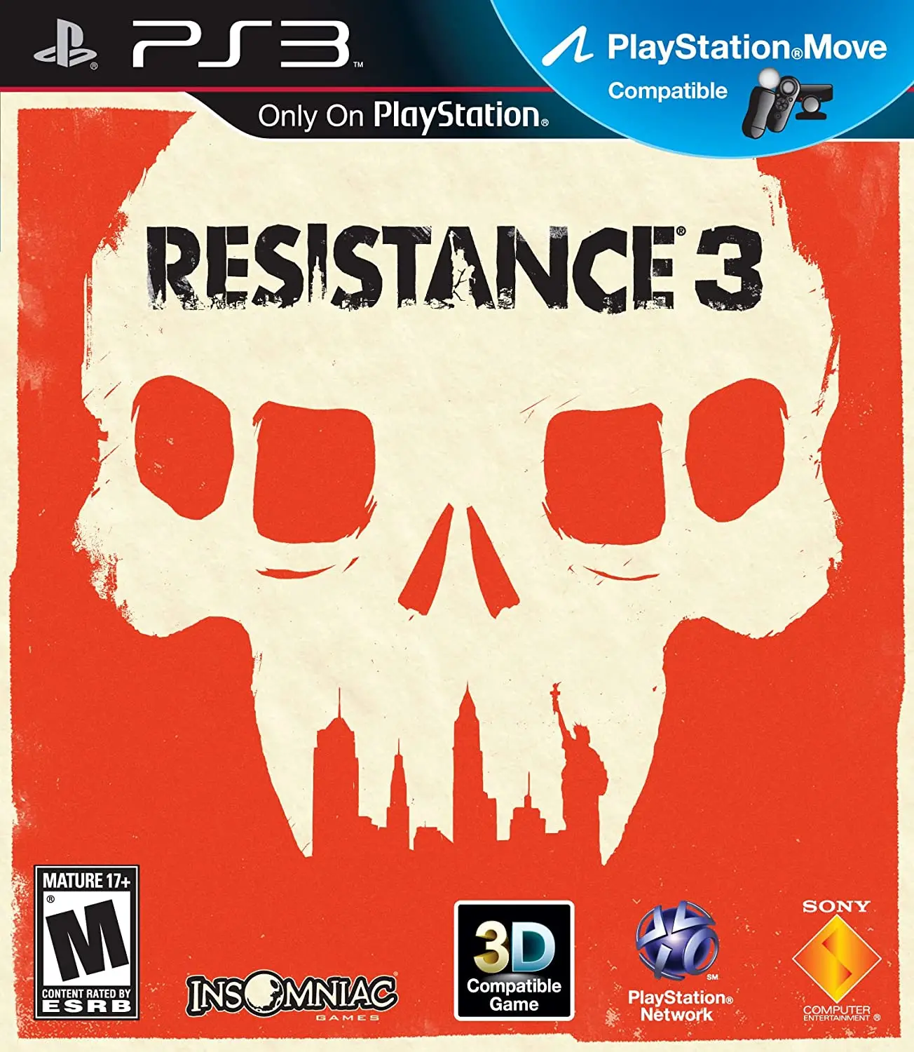 Resistance 3 Playstation 3 Original Product Gaming PS3 Video Game Console Most Fun Popular Activity