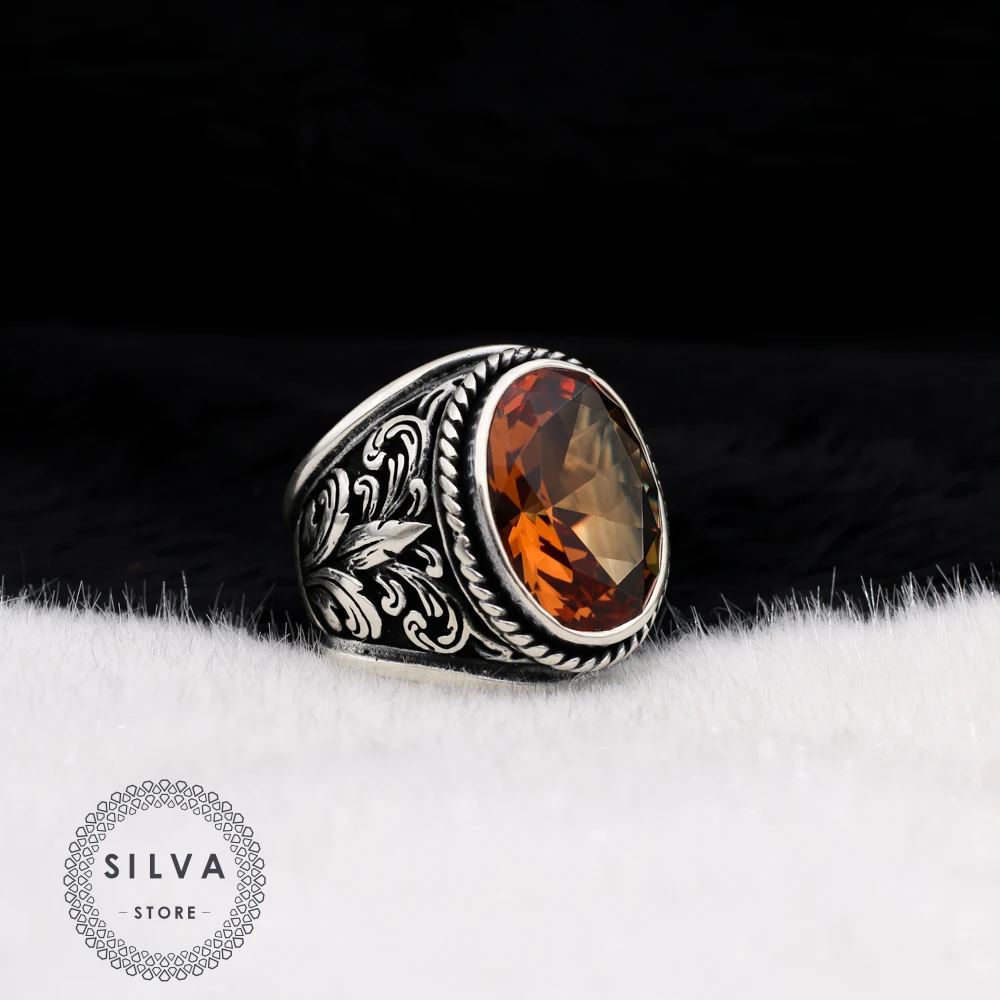 Handmade Sterling Silver Ring for Men With Sultanite Stone: Multi Color Stone That Changes Color Depend On Lighiting