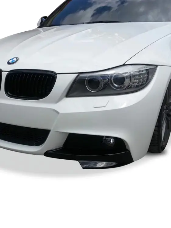 2x black car front FRONT BUMPER Splitter BMW E90 E91 LCi 3 Series 4 Dr Sedan/SW 2010 - 2012 LCi bumper spoiler diffuser lip flap