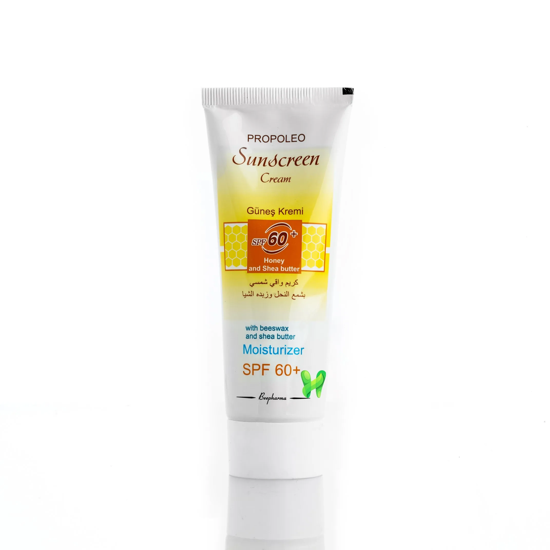 Propoleo protetor solar e creme hidratante, com cera de bess e manteiga de karité, spf 60 +, 75 ml